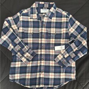 Old Navy Kids Blue and Red Plaid Button Down Shirt
